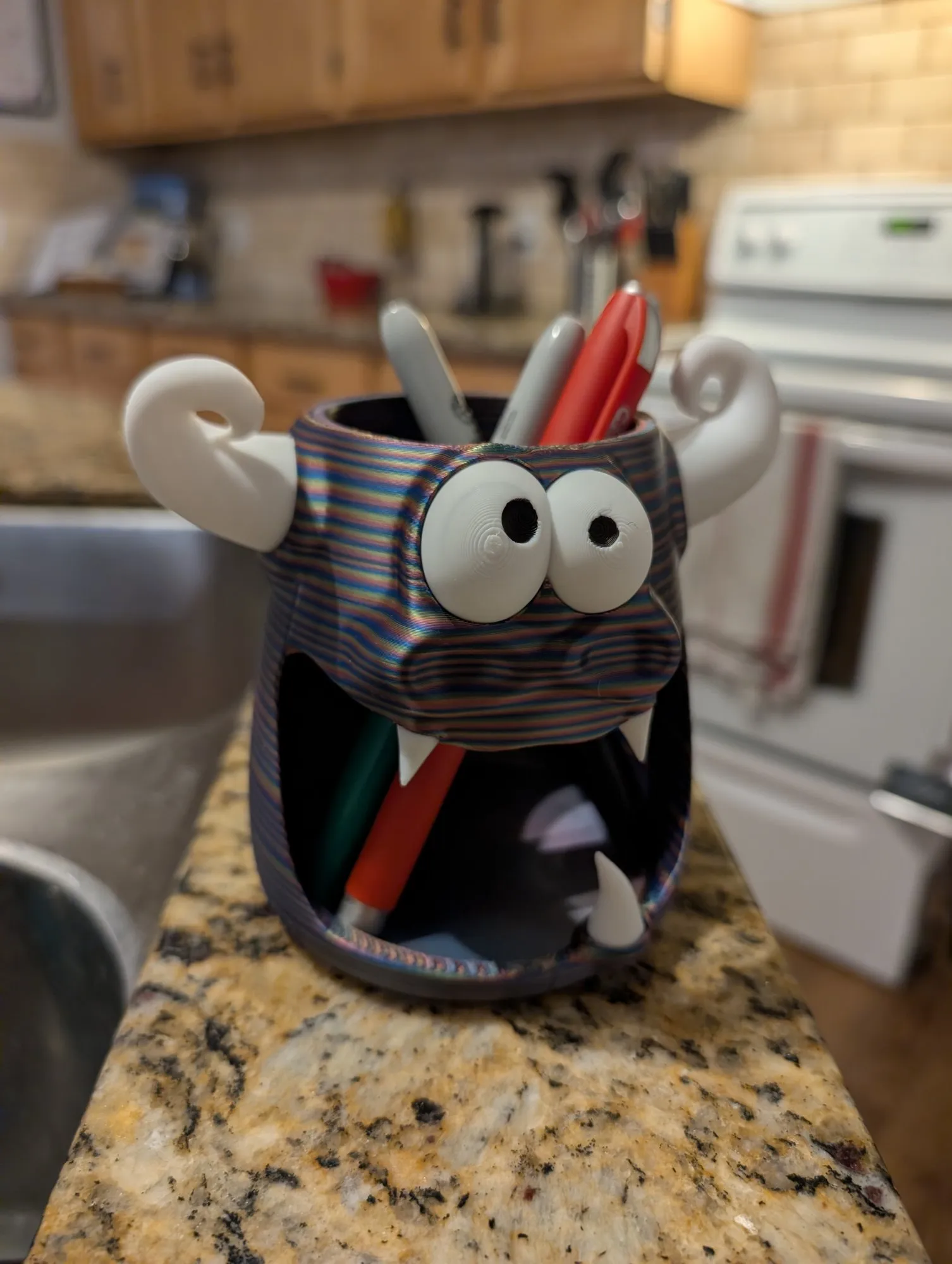 Cute monster pen holder